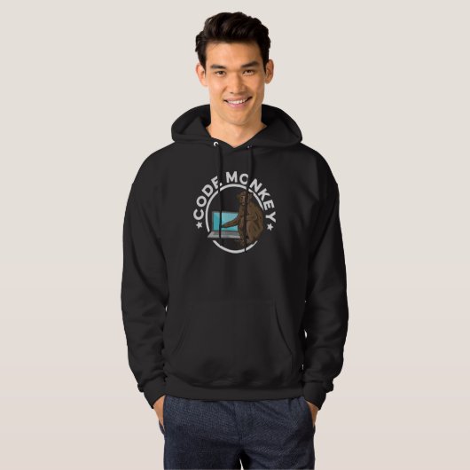 Code monkey Programming Coder Software Developer N Hoodie (Voorkant volledig)