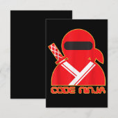 Code Ninja Computer Coding Engineer Funny Lovers Informatiekaartje (Voorkant / Achterkant)
