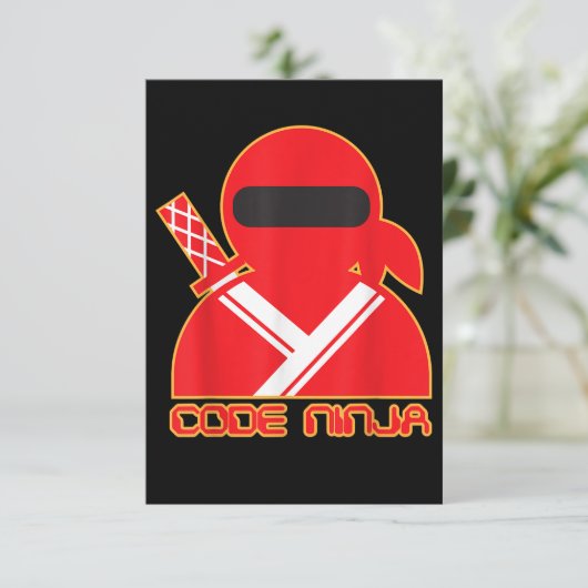 Code Ninja Computer Coding Engineer Funny Lovers Informatiekaartje (Staand voorkant)