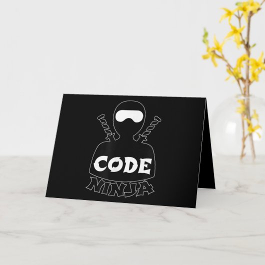Code Ninja Computer Coding Engineer Funny Lovers Kaart (Gele Bloem)