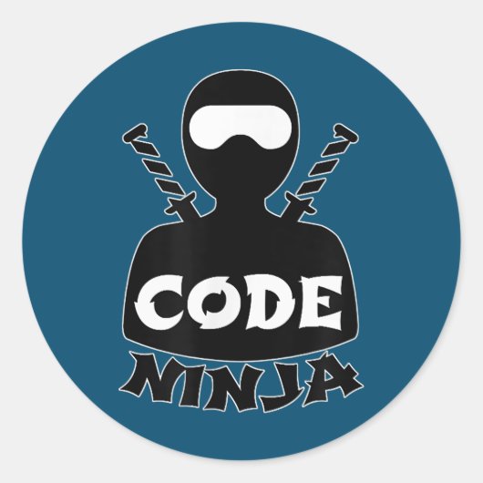 Code Ninja Computer Coding Engineer Funny Lovers Ronde Sticker (Voorkant)