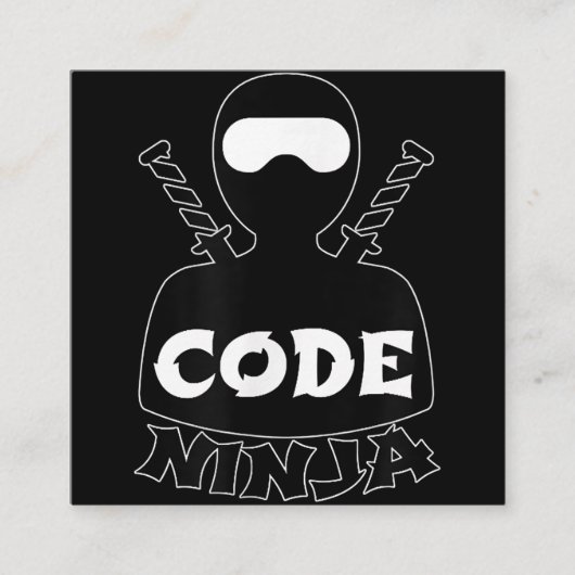 Code Ninja Computer Coding Engineer Funny Lovers Vierkante Visitekaartje (Voorkant)