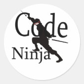 Code Ninja Ronde Sticker (Voorkant)