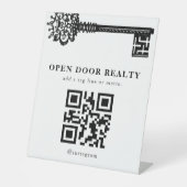  code QR-code Pedestal Sign Reclamebord Met Voetstuk (Voorkant)