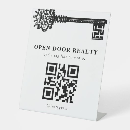  code QR-code Pedestal Sign Reclamebord Met Voetstuk (Voorkant)