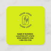 Code QR Personalisé Vierkante Visitekaartje (Achterkant)