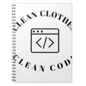 Code reinigen kleding notitieboek (Voorkant)