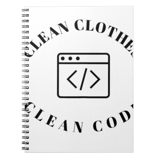 Code reinigen kleding notitieboek (Voorkant)