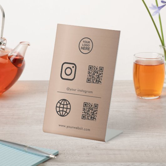 Code sociaal mediapictogram QR Reclamebord Met Voetstuk (Insitu)