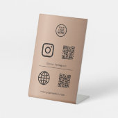 Code sociaal mediapictogram QR Reclamebord Met Voetstuk (Voorkant)