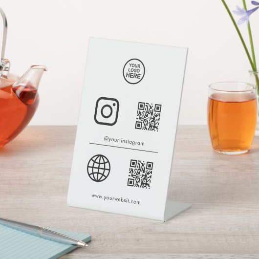Code sociaal mediapictogram QR Reclamebord Met Voetstuk (Insitu)