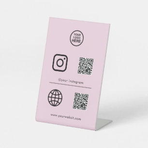 Code sociaal mediapictogram QR Reclamebord Met Voetstuk