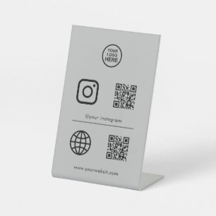 Code sociaal mediapictogram QR Reclamebord Met Voetstuk