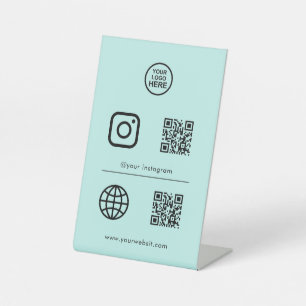 Code sociaal mediapictogram QR Reclamebord Met Voetstuk