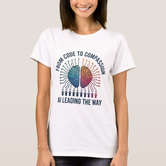 Code to Compassion T-shirt - Tech Ethische Slogan (Voorkant)