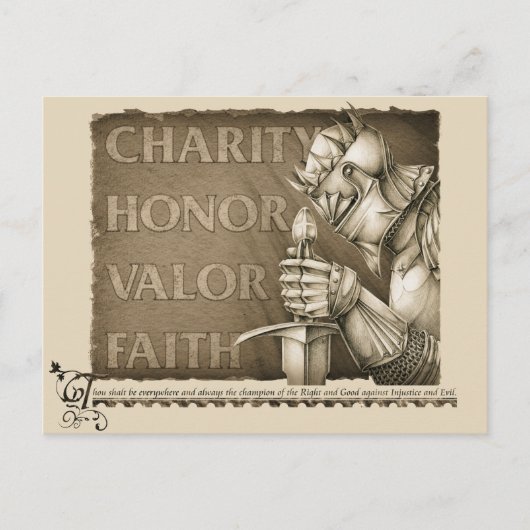 Code van de Chivalerie Briefkaart (Voorkant)