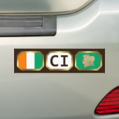 Code van de Ivoriaanse vlag Bumpersticker (Op auto)