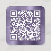 Code van de Logo QR van het bedrijf van de Lavende Vierkante Visitekaartje (Achterkant)