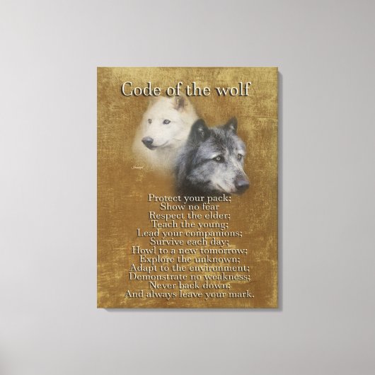Code van de Wolf Canvas Afdruk (Voorkant)