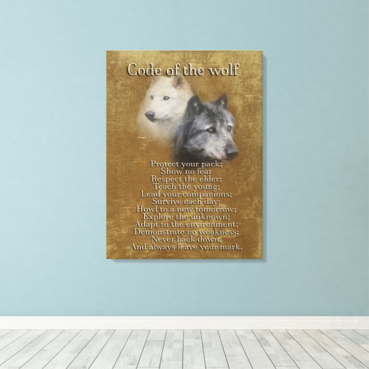 Code van de Wolf Canvas Afdruk (Insitu (Houten vloer))