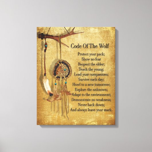 Code van de Wolf droomvanger Canvas Afdruk (Voorkant)