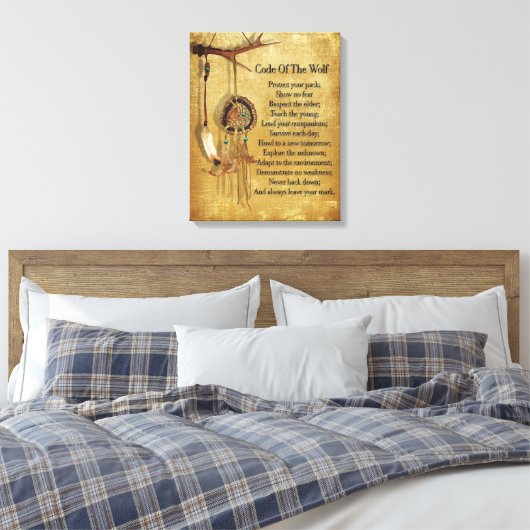 Code van de Wolf droomvanger Canvas Afdruk (Insitu (Slaapkamer))