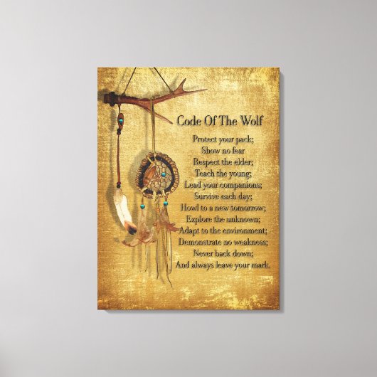 Code van de Wolf droomvanger Canvas Afdruk (Voorkant)