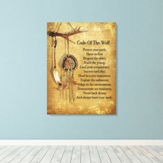 Code van de Wolf droomvanger Canvas Afdruk (Insitu (Houten vloer))