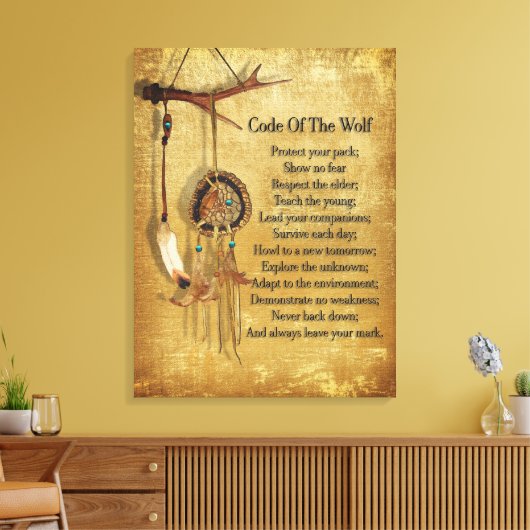 Code van de Wolf droomvanger Canvas Afdruk (Insitu (Woonkamer))