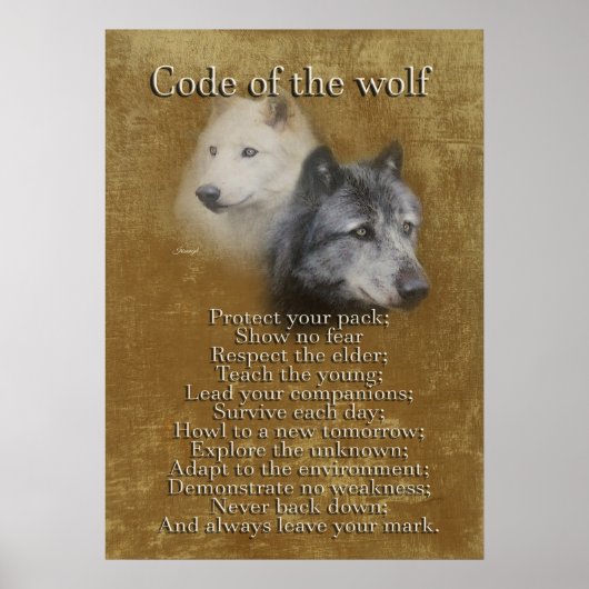 Code van de Wolf-Wolf Spirit Poster (Voorkant)
