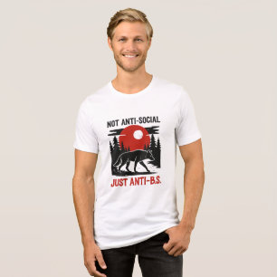 Code van een Eenzame Wolf – Niet Anti-Sociaal, Maa Tri-Blend Shirt