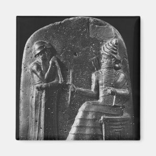 Code van Hammurabi, bovenaan de stele Magneet