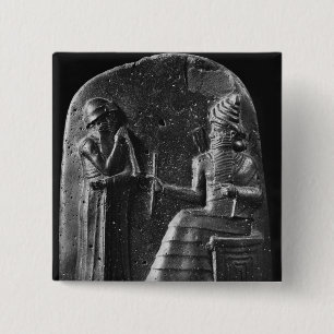 Code van Hammurabi, bovenaan de stele Vierkante Button 5,1 Cm