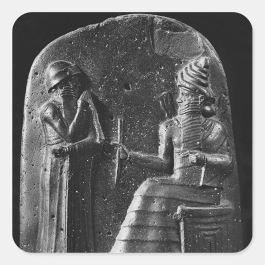 Code van Hammurabi, bovenaan de stele Vierkante Sticker (Voorkant)