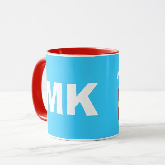 Code van het land Macedonië - Kleurrijke Mok (Voorkant links)