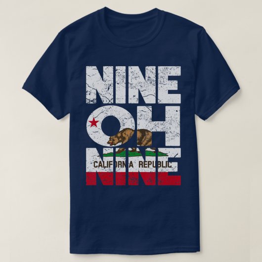 Code van het vlaggengebied van de Republiek Califo T-shirt (Design voorkant)