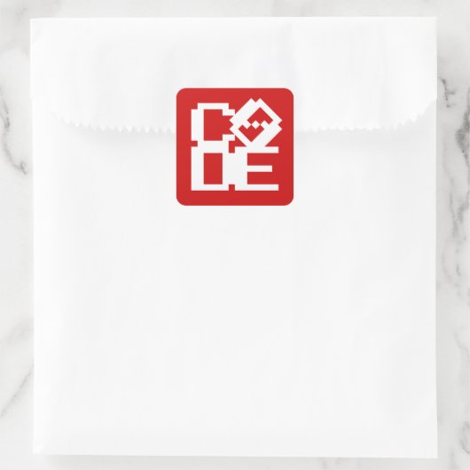 CODE VIERKANTE STICKER (Tas)