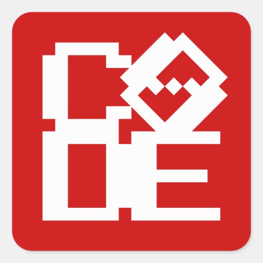 CODE VIERKANTE STICKER (Voorkant)
