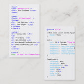 Code Visitekaartje (Voorkant / Achterkant)