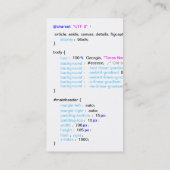 Code Visitekaartje (Achterkant)