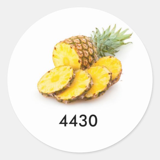 Code voor ananas ronde sticker (Voorkant)