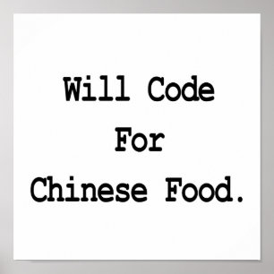 code voor chinese levensmiddelen poster