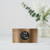 Code voor geborsteld metaal Gold Company Logo QR-c Visitekaartje (Staand voorkant)