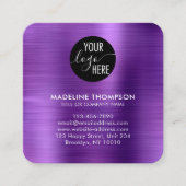 Code voor geborsteld metallisch Paars bedrijf QR Vierkante Visitekaartje (Voorkant)