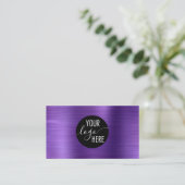 Code voor geborsteld metallisch Paars bedrijf QR Visitekaartje (Staand voorkant)