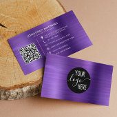 Code voor geborsteld metallisch Paars bedrijf QR Visitekaartje