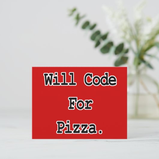 code voor pizza briefkaart (Staand voorkant)