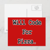 code voor pizza briefkaart (Voorkant / Achterkant)