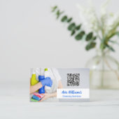 Code voor reinigingsdiensten QR Visitekaartje (Staand voorkant)