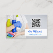 Code voor reinigingsdiensten QR Visitekaartje (Voorkant)